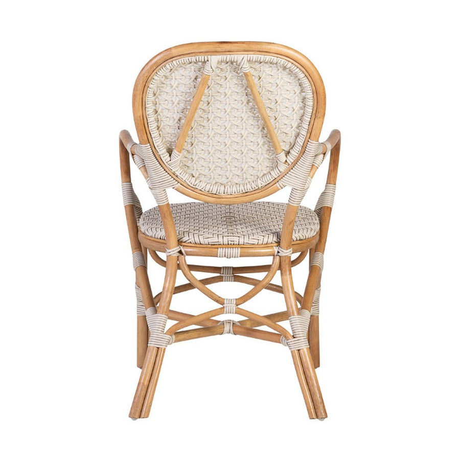Vintage stílusú, természetes rattanból és műrattanból készült, natúr és fehér színű szék