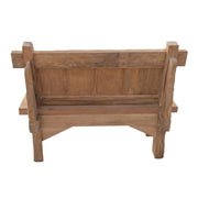 Törzsi ihletésű, vidéki stílusú, újrahasznosított teakfából készült, natúr színű pad.