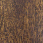 Ipari stílusú mangófa dohányzóasztal, fekete színű vas lábakkal.