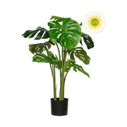 UV-álló, mű filodendron növény fekete műanyag cserépben