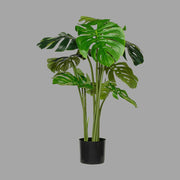 UV-álló, mű filodendron növény fekete műanyag cserépben