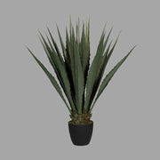 UV-álló, mű agávé bokor fekete, műanyag cserépben