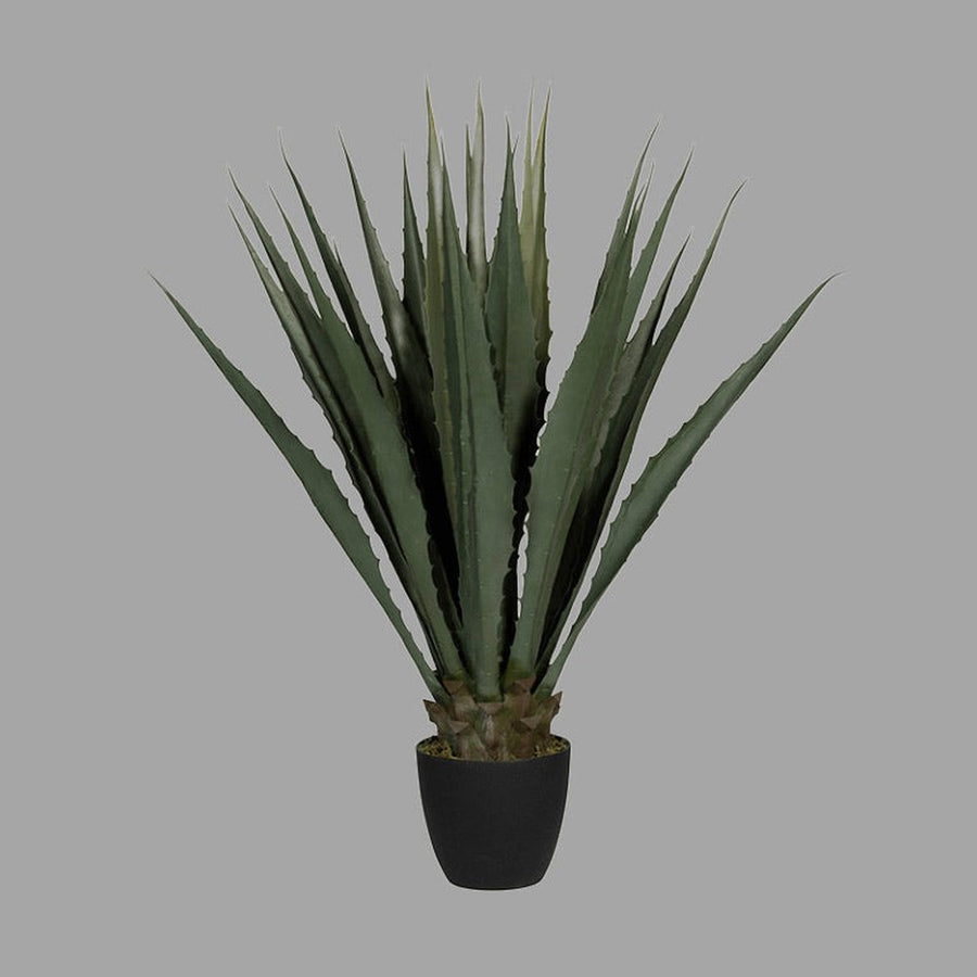 UV-álló, mű agávé bokor fekete, műanyag cserépben