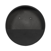 40 cm átmérőjű matt fekete fali kaspó fiberstone anyagból - frontális nézet.