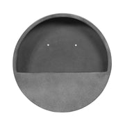 40 cm átmérőjű matt szürke fali kaspó fiberstone anyagból - frontális nézet.