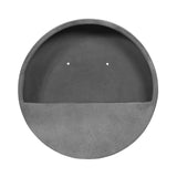 40 cm átmérőjű matt szürke fali kaspó fiberstone anyagból - frontális nézet.