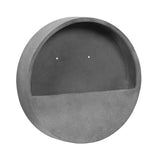 40 cm átmérőjű matt szürke fali kaspó fiberstone anyagból - oldalsó profil nézet.