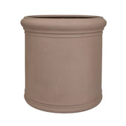 Heritage taupe színű hengeres fiberstone kaspó profilozott peremekkel, Ø90 × 90 cm