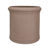 Heritage taupe színű hengeres fiberstone kaspó profilozott peremekkel, Ø90 × 90 cm