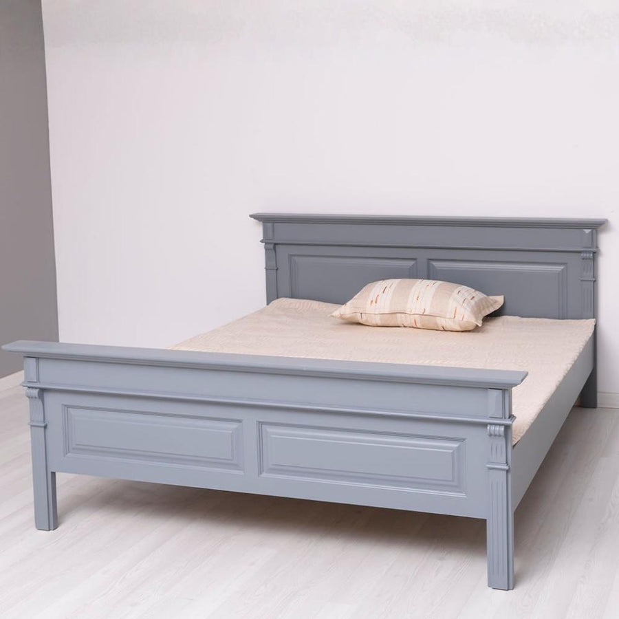 Fenyőfa ágykeret 140x200 cm-es méretben, fix fejtámlával és lábvéggel