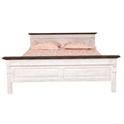 Fenyőfa ágykeret 180x200 cm-es méretben, fix fejtámlával és lábvéggel