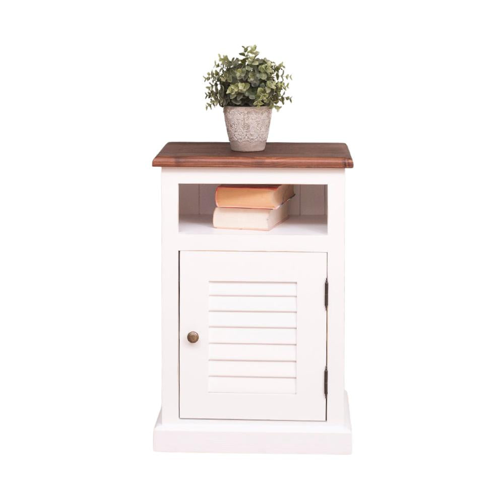 MAISON SHUTTER fenyőfa éjjeliszekrény tölgyfalappal 74 cm