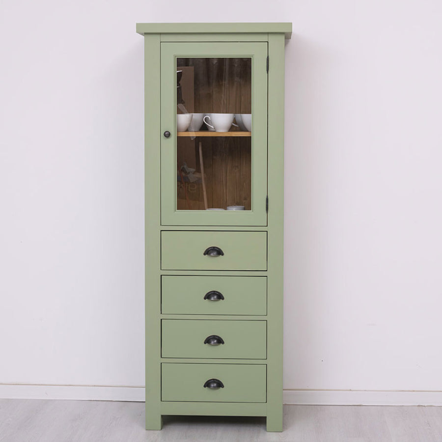 Vidéki stílusú, fenyőfából készült, három elemből álló komplett konyhabútor.