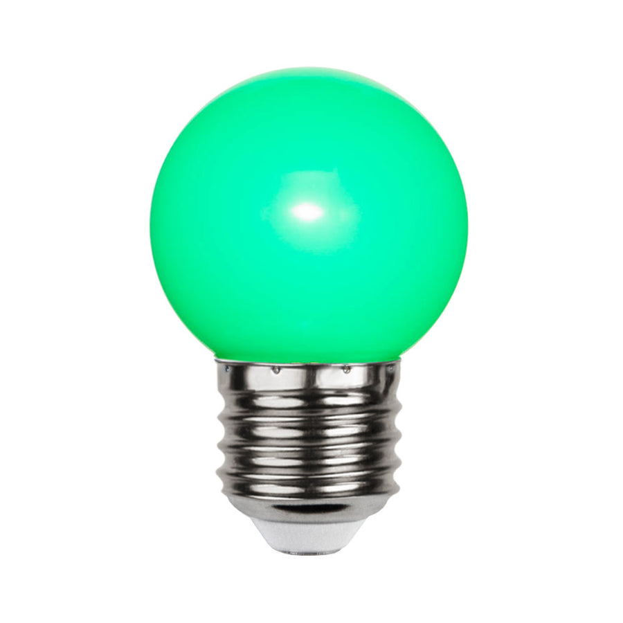 E27-es dekorációs LED izzó zöld színű opál, polikarbonát burkolattal.