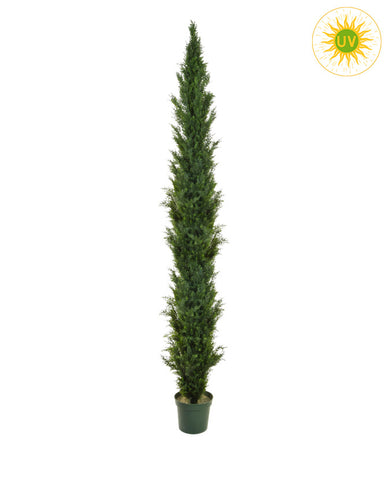 Élethű megjelenésű, UV-álló kialakítású, 300 cm magas, zöld színű cédrusfenyő műnövény