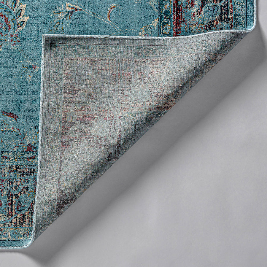 Türkiz szőnyeg hátoldala – anyagszerkezet és szegély kialakítás