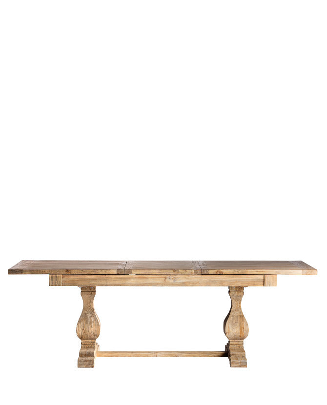 Koloniál stílusú, bővíthető, újrahasznosított szilfából készült étkezőasztal