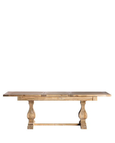 Koloniál stílusú, bővíthető, újrahasznosított szilfából készült étkezőasztal