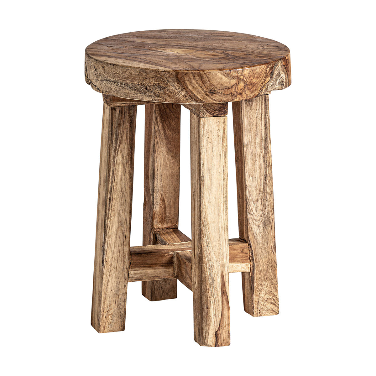 Törzsi stílusú, kézműves, trópusi fából készült ülőke