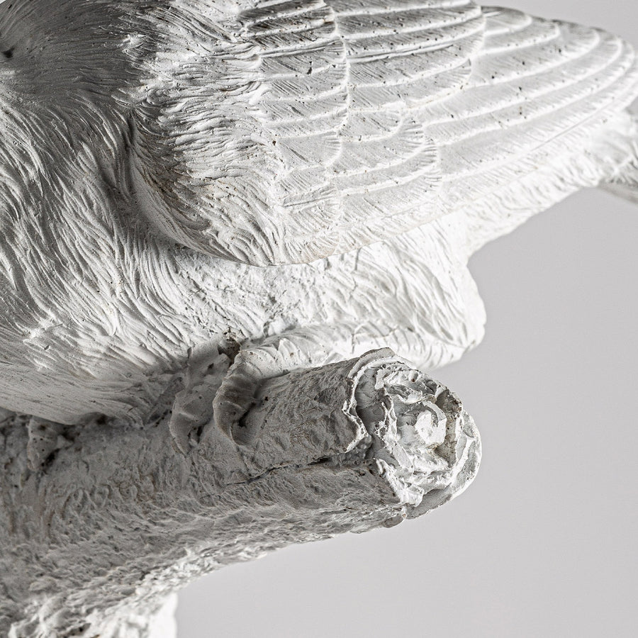 Fehér színű tukánfigurával díszített, trópusi stílusú fali lámpa