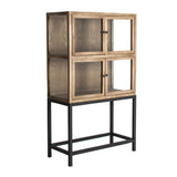 Vitrines szekrénymodul fekete fém lábazaton – kombinált elrendezés, Bern kollekció