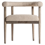 Kortárs stílusú, natúr színű, kőrisfa étkezőszék buklé hatású szövettel kárpitozva.