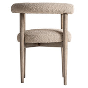 Kortárs stílusú, natúr színű, kőrisfa étkezőszék buklé hatású szövettel kárpitozva.