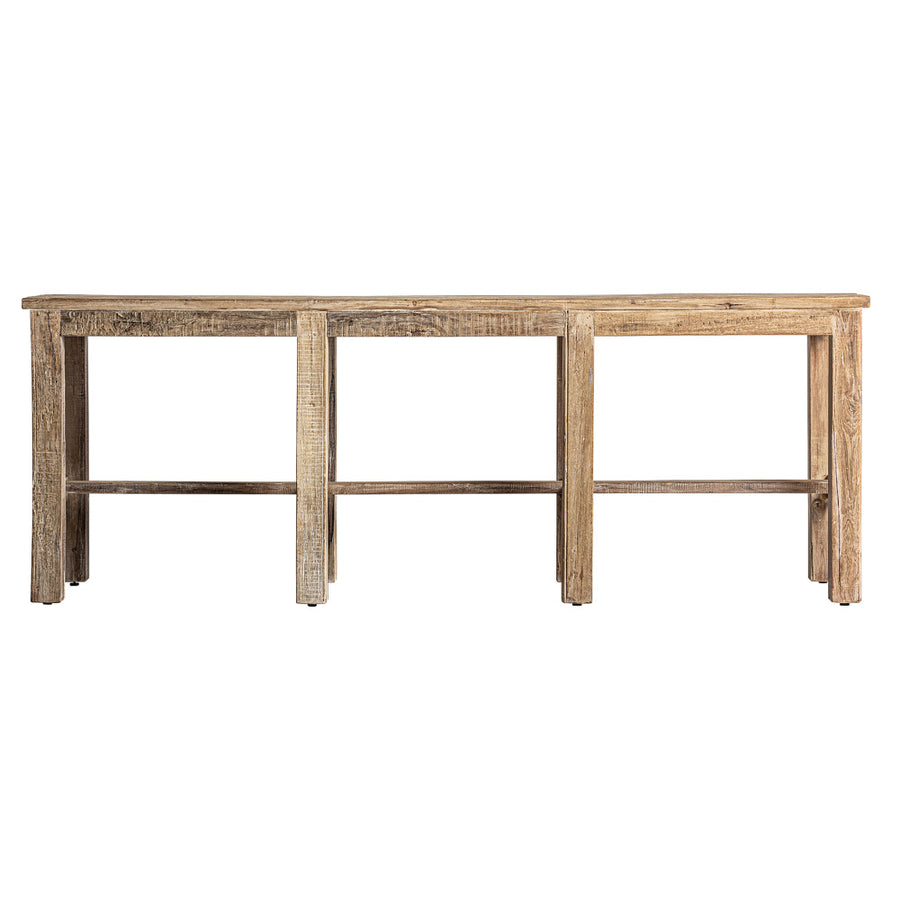 Carrik nagy méretű fa konzolasztal – oldalnézet, masszív szerkezet