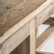 Carrik konzolasztal élkép – természetes fa felület és patinás textúra