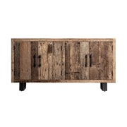 Kortárs stílusú, natúr színű, újrahasznosított fenyőfából készült tálaló.