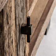 Kortárs stílusú, natúr színű, újrahasznosított fenyőfából készült TV-szekrény