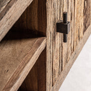 Kortárs stílusú, natúr színű, újrahasznosított fenyőfából készült TV-szekrény