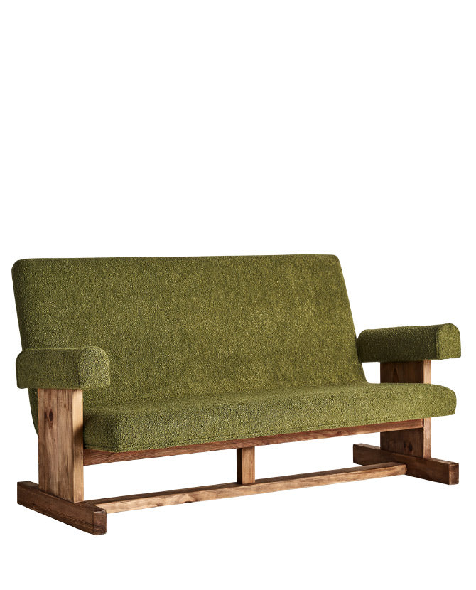 2 személyes design buklé kanapé zöld 158 cm "Creusot"