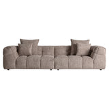 Barlin nagy méretű kanapé frontális nézet – szürkésbarna poliészter kárpittal