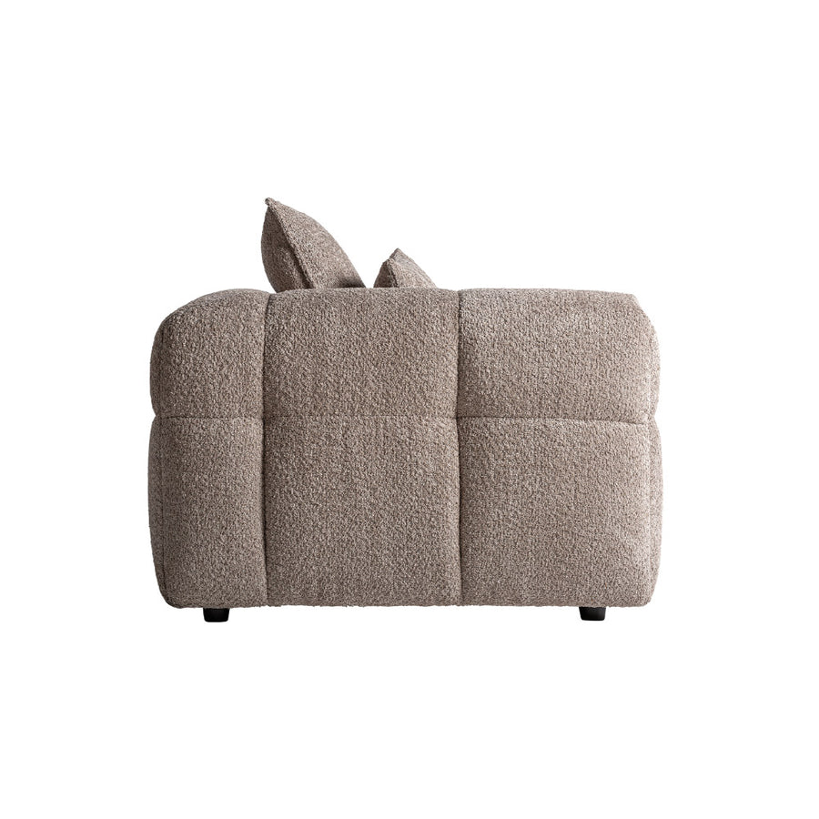 Barlin kanapé oldalnézet – párnázott karfa és bordázott varrás