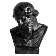 Klasszikus stílusú, műgyantából készült, 61 cm magas, fekete színű férfi büszt