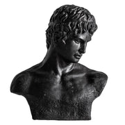 Klasszikus stílusú, műgyantából készült, 58 cm magas, fekete színű férfi büszt