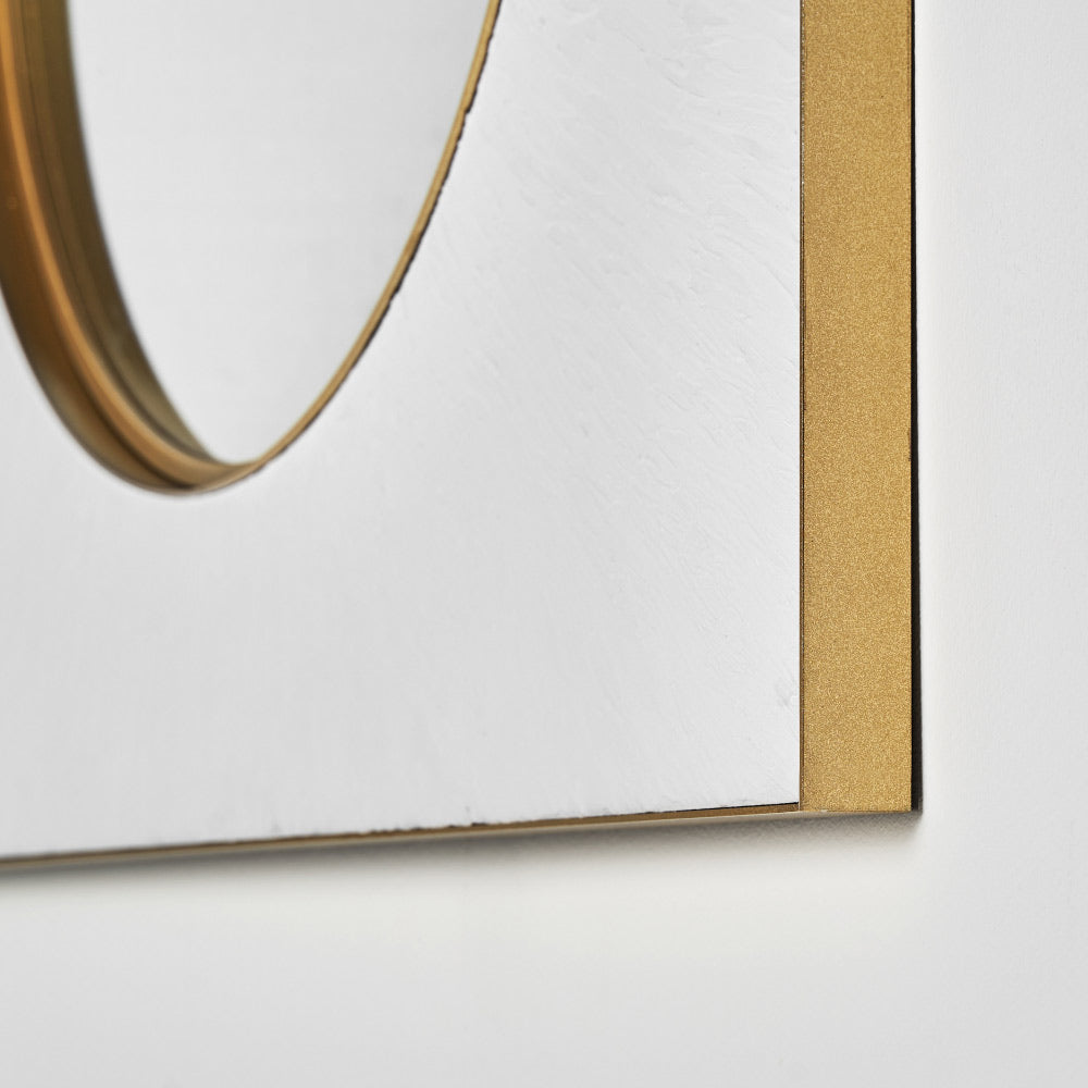 Galmour stílusú, fehér és aranyszínű, fémből és MDF-ből készült falitükör
