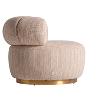 Kortárs stílusú, bézs színű, poliészter szövettel kárpitozott, dizájn fotel.