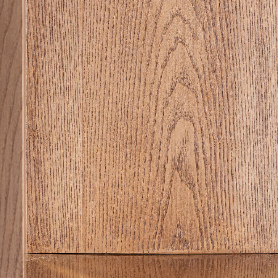 Kortárs, fenyőfa értezőasztal, salakvörös színű, terrazzo fedlappal és aranyszínű fém talapzattal