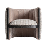 Erbach dizájn fotel frontális nézet – bordázott háttámla és bézs buklé ülőfelület