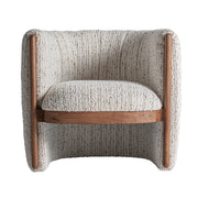 Erbach dizájn fotel frontális nézet – bordázott háttámla és bézs buklé ülőfelület