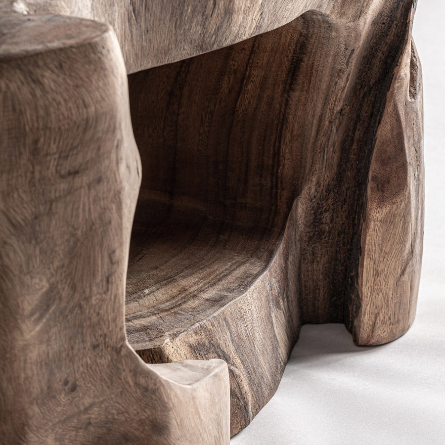 Khaled rusztikus dohányzóasztal – nyitott középső polc