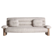 Natúr színű szilfa lábú, bézs kárpitozású Jacquard kanapé – frontális nézet