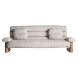 Natúr színű szilfa lábú, bézs kárpitozású Jacquard kanapé – frontális nézet