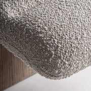 Buklé hatású bézs poliészter kárpit közelről – Jacquard relax fotel textúra