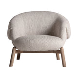 Jacquard bézs fotel frontális nézet – íves háttámla és texturált kárpit