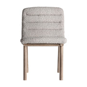 Jacquard buklé kárpitos szék elölnézet – bézs textúrájú háttámlával