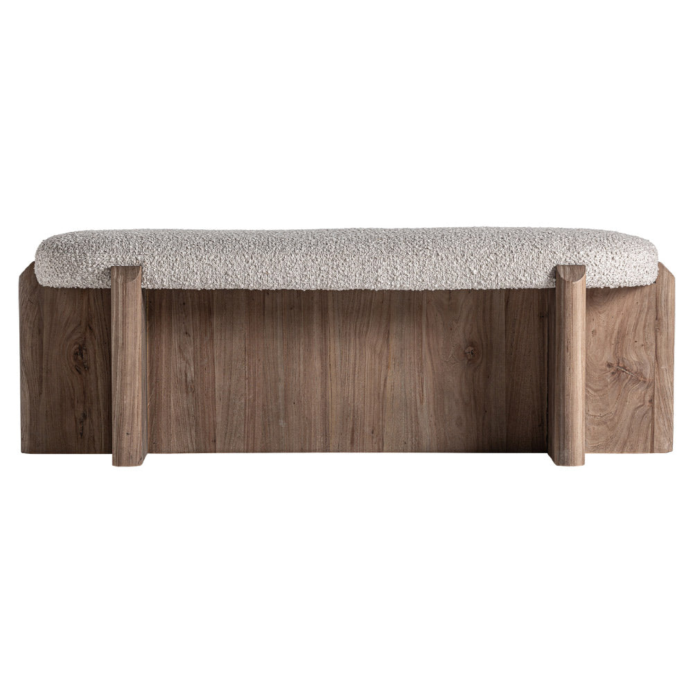 Jacquard pad elölnézet – natúr nyírfa és bézs buklé kárpitozás