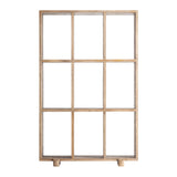 Natúr nyírfa Jacquard könyvespolc frontális nézetben – kilenc rekesszel